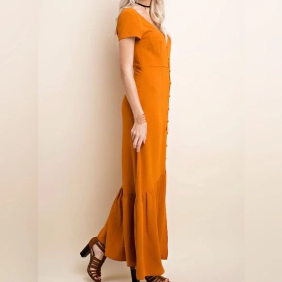 pumpkin spice maxi dress Size Medium - Picture 3 of 9